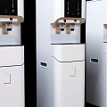 Three White Vertical Water Dispensers As Modern Household Electrical Appliances