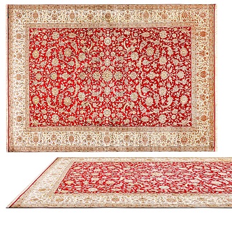 American Style Square Carpet Simple Carpet 3d model