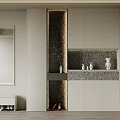 Elegant Modern Shoe Cabinet With Mirror Wall Decor And Marble Countertop Lighting