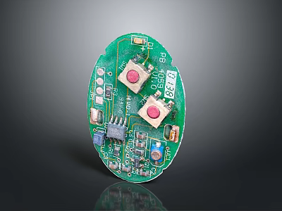 Green Printed Circuit Board For Computer With Electronic Components And Chips 3d model