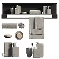 Modern Bathroom Accessories Collection With Soft Towels Soap Dishes And Practical Dispensers Toothbrush Holders