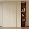 12 Wardrobe Middle Cream Style Wardrobe 3d model