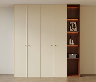 12 Wardrobe Middle Cream Style Wardrobe 3d model