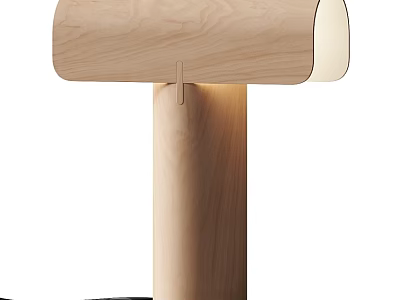 Natural Wooden Table Lamp with Modern Minimalist Design and Soft Warm Lighting 3d model