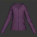 Fashionable Purple Long Sleeve Coat With Button Front And Collared Design