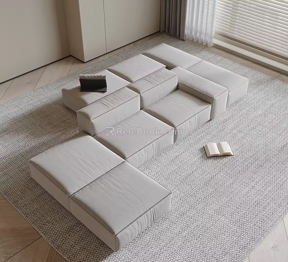 Multiplayer sofa shaped sofa 3d model