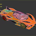 Orange Supercar With Sleek Streamlined Body Transparent Roof Black Accents And Modern Design