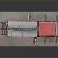 Red Fire Truck Model With Open Doors Ladder And Internal Equipment