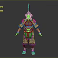 Man Wearing Ancient Decorative Armor With Metal Details And Traditional Design