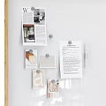 Organized Display Board for Instruments and Art Supplies with Wheels and Attached Cards