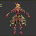 Futuristic Game Movie Character Design In Pink Teal Armor With Helmet Winged Cape