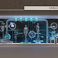 CHILLCHAN Futuristic Window Display With Neon Lights Mannequins And Mechanical Elements 3d model