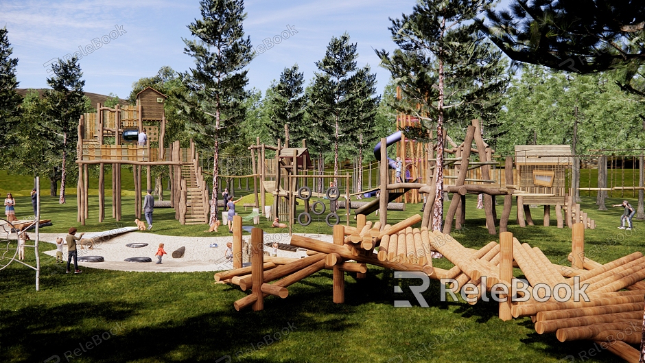 Forest children's play area unpowered park jungle through the air flying rope children's play area wild luxury manor model