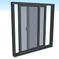 Modern Black Frame Sliding Door With Clear Glass Panel And Sleek Design