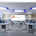 Modern Classroom Computer Classroom 3d model