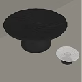 Black Round Dining Table With Spiral Patterned Tabletop Black Base And White Accent Tray 3d model