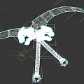 Decorative Scythe Weapon With Golden Patterns And Skull Decorations Double Handles