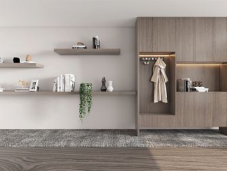 Modern Shoe Cabinet Bookcase Laminated Board 3d model