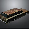 Rusty Vintage Station Wagon With Weathered Exterior And Classic Old Design