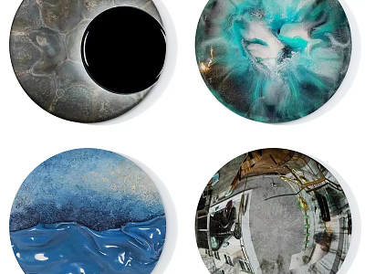 Round Wall Decor With Diverse Artistic Textures And Modern Design For Home Interior 3d model