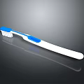 Blue And White Toothbrush With Ergonomic Handle And Soft Bristles For Daily Use