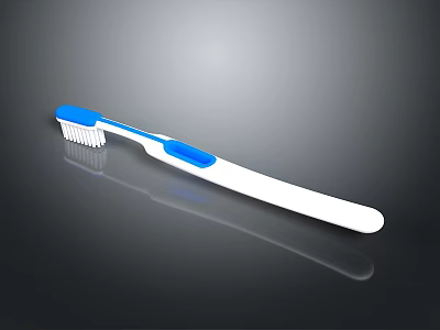 Blue And White Toothbrush With Ergonomic Handle And Soft Bristles For Daily Use 3d model