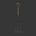 Garden Fork With Wooden Handle And Metal Tines For Gardening Work