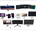 Desktop Computer Combination Apple Computer Multi-screen 3d model