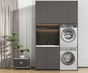 Balcony Cabinet Washing Machine Cabinet 3d model