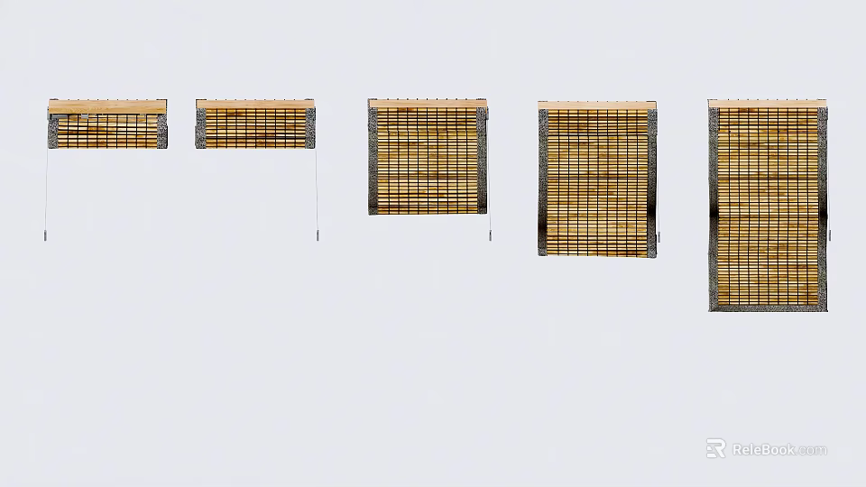 Various Styles of Window Blinds with Different Designs for Home Decoration 3d model 