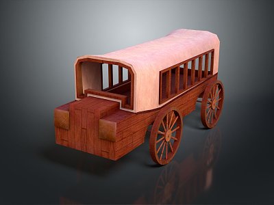 European-style carriage, luxury carriage, four-wheeled carriage 3d model