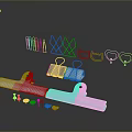 Assorted Household Clips With Colorful Heart Cat Shapes And Sizes