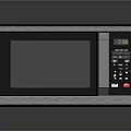 Modern Black Microwave Oven With Digital Control Panel And LED