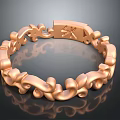 Stylish Rose Gold Ring Exquisite Design With Intricate Curved Patterns And Linked Decorative Details