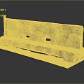Weathered Concrete Barrier With Red Stripes For Road Safety Traffic Control Use