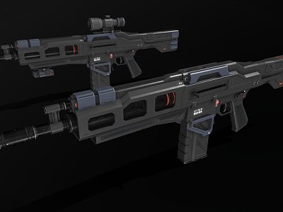 Sci-fi Assault Rifle model