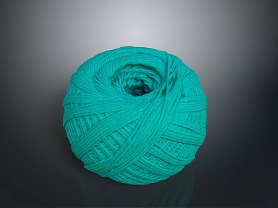 Soft Turquoise Yarn Ball For Knitting And Craft Projects At Home 3d model