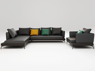 Modern Combination Sofa Leather Sofa Combination 3d model