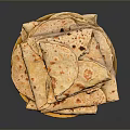 Delicious Stacked Tortillas On Yellow Plate With Dark Background For Household Use