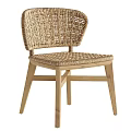 Natural Woven Single Chair with Light Wooden Frame Minimalist Contemporary Design