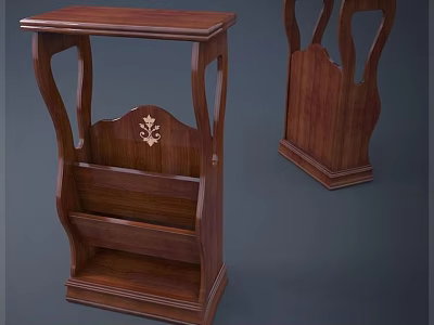 Classic Wooden Bookcase Featuring Carved Decorative Details And Multiple Open Shelves 3d model