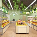 Modern Fruit Shop 3d model