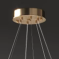 Elegant Modern Crystal Chandelier With Hanging Crystal Pendants And Gold Frame