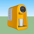 Two Modern Yellow Water Dispensers With Digital Display And Transparent Tank