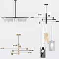 Modern Chandelier Designs With Metallic Structures And Unique Geometric Shapes 3d model