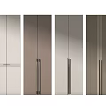 Modern Wardrobe Doors with Various Designs Including Smooth Surfaces and Stripes 3d model