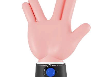 Creative Decorative Ornament Set With Pink Palm Black Wrist And Blue Button 3d model