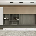 Modern TV background cabinet background wall 3d model