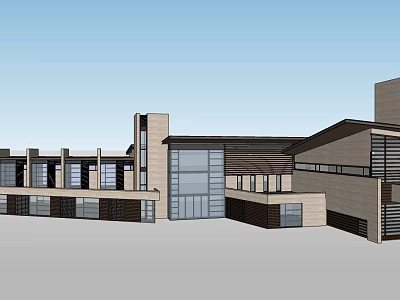 Modern Building Exterior Design With Glass Windows And Contemporary Architectural Features 3d model