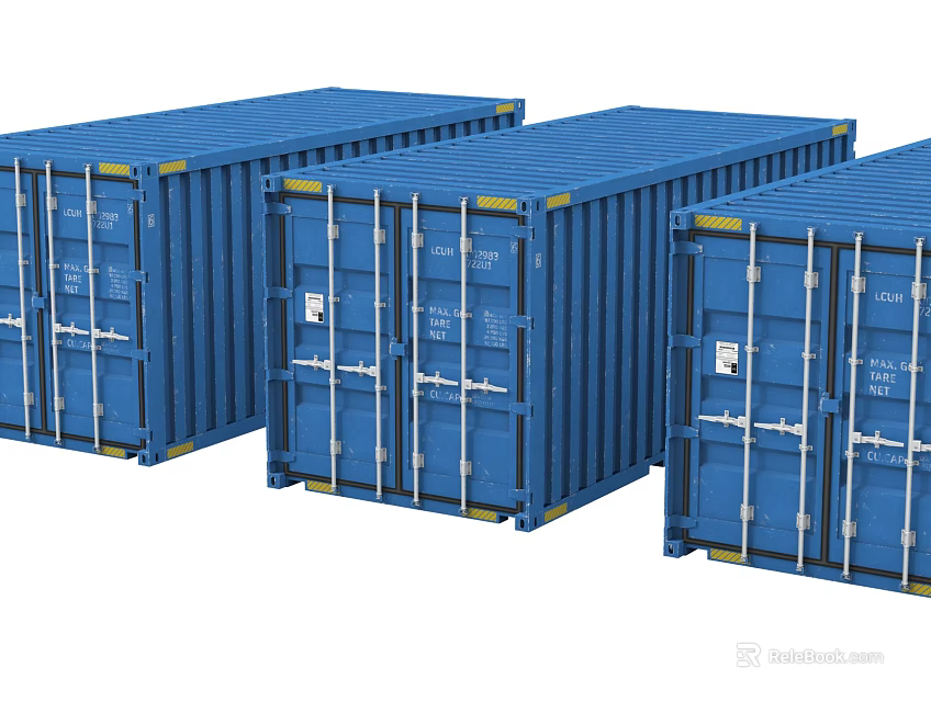 Blue Industrial Shipping Containers Essential Storage Equipment For Logistics Operations 3d model 